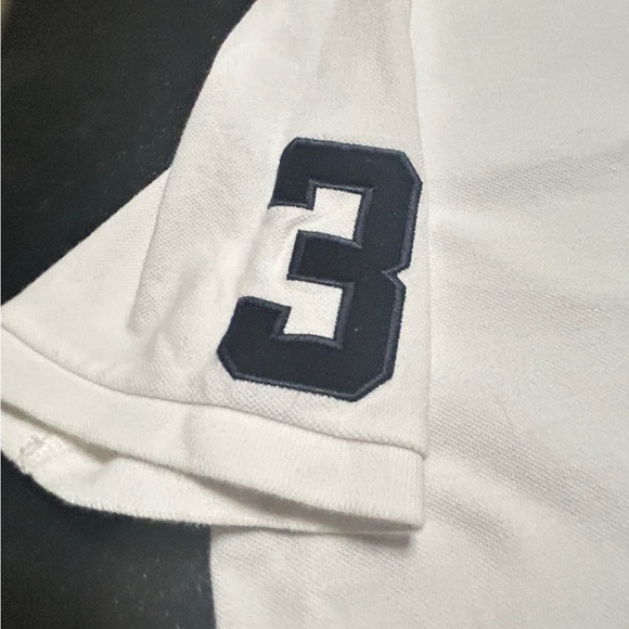 Vintage Polo by Ralph Lauren White Shirt with Big Horse Emblem in Navy - Picture 3 of 7